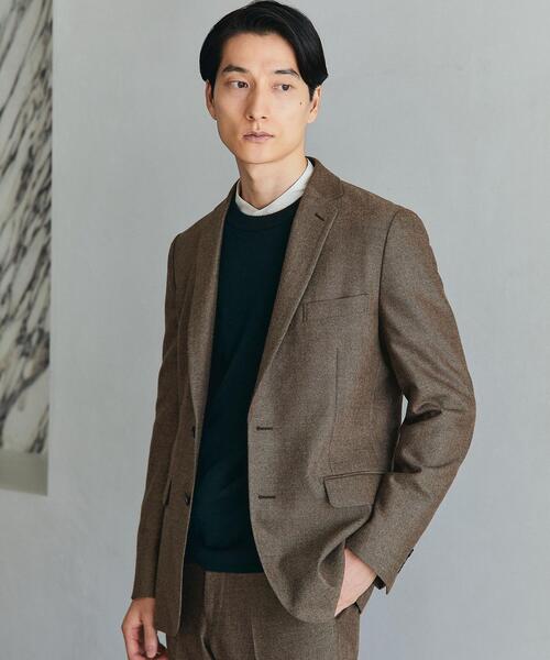 green label relaxing（グリーンレーベルリラクシング）の「A+ TWPUホームスパン スリム 2B ジャケット -ウォッシャブル・ストレッチ・防シワ-（テーラードジャケット・メンズ・グレー/ベージュ/ネイビー・S/XL/L/XS/M/XXL）」の2枚目の写真