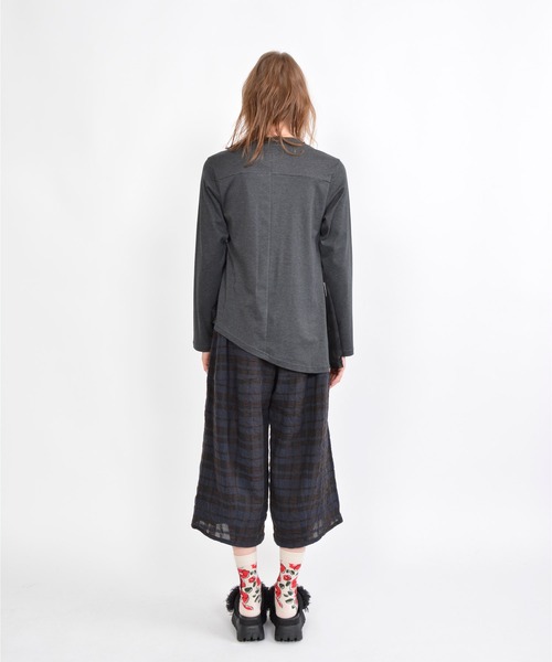 gomme（ゴム）の「C/Wチェック　切替ウェーブパンツ（その他パンツ・レディース・ネイビー/ブラック/グレー・MEDIUM）」の13枚目の写真