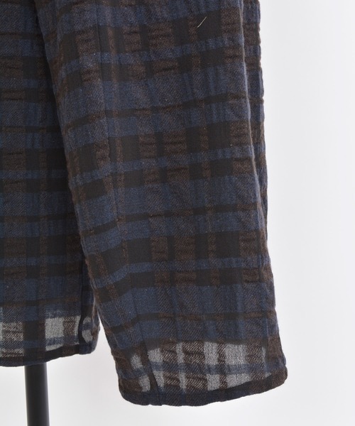 gomme（ゴム）の「C/Wチェック　切替ウェーブパンツ（その他パンツ・レディース・ネイビー/ブラック/グレー・MEDIUM）」の5枚目の写真