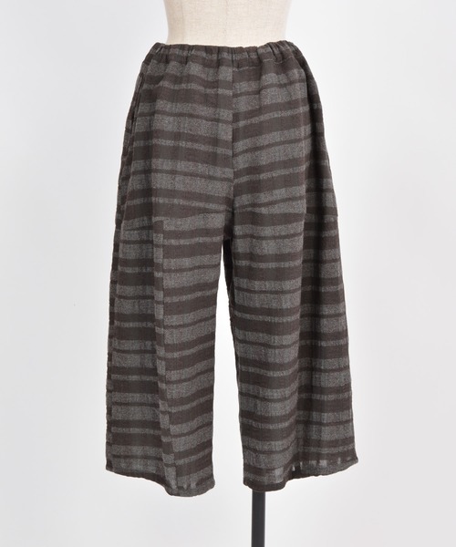 gomme（ゴム）の「C/Wチェック　切替ウェーブパンツ（その他パンツ・レディース・ネイビー/ブラック/グレー・MEDIUM）」の16枚目の写真