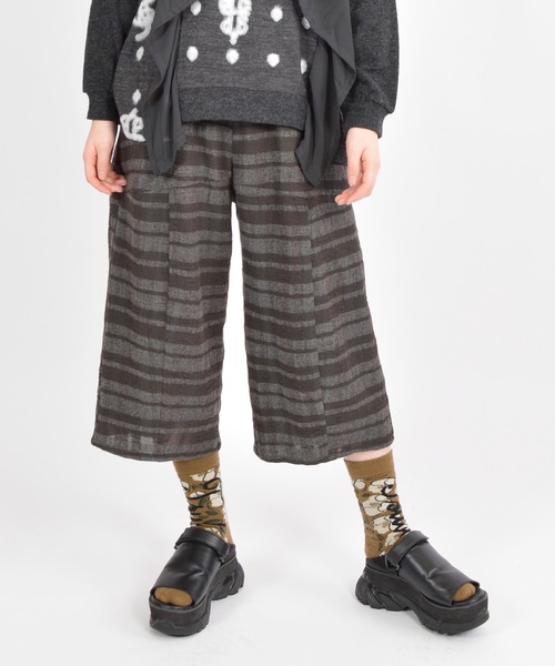 gomme（ゴム）の「C/Wチェック　切替ウェーブパンツ（その他パンツ・レディース・ネイビー/ブラック/グレー・MEDIUM）」の17枚目の写真