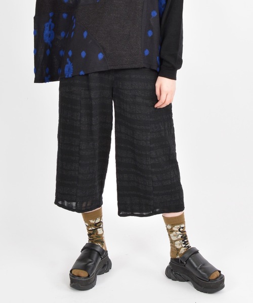 gomme（ゴム）の「C/Wチェック　切替ウェーブパンツ（その他パンツ・レディース・ネイビー/ブラック/グレー・MEDIUM）」の21枚目の写真