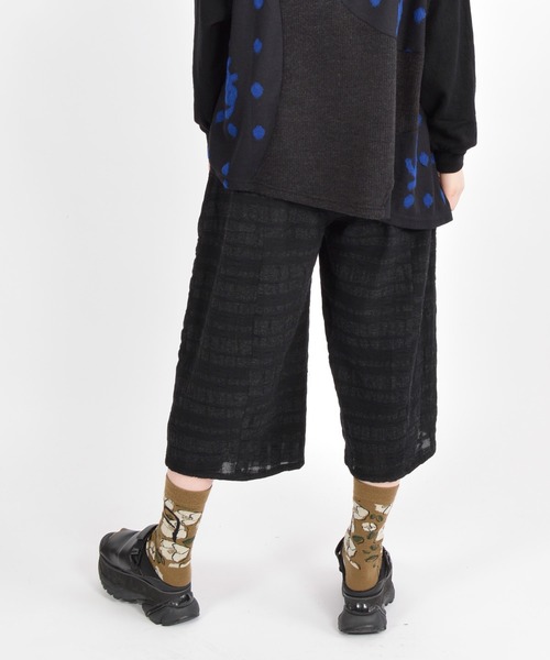 gomme（ゴム）の「C/Wチェック　切替ウェーブパンツ（その他パンツ・レディース・ネイビー/ブラック/グレー・MEDIUM）」の22枚目の写真