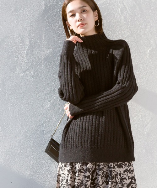 FURRY（ファーリー）の「ケーブル編みスタンドネックプルオーバー（ニット/セーター・レディース・ラベンダー/ミント/オフホワイト/ブラック・FREE）」の3枚目の写真