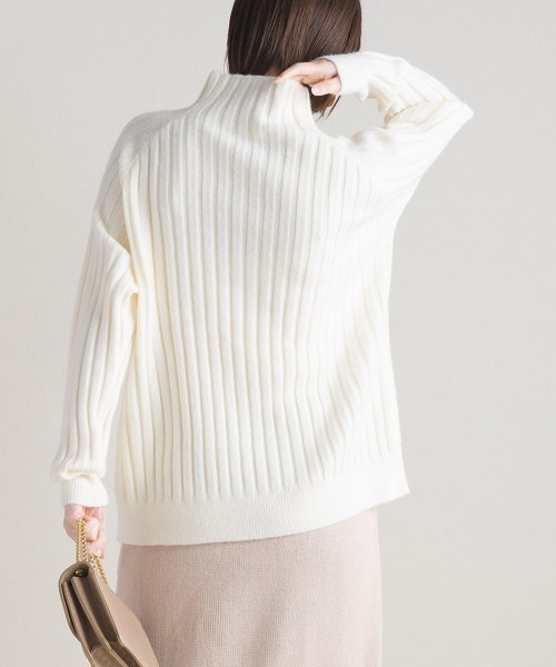 FURRY（ファーリー）の「ケーブル編みスタンドネックプルオーバー（ニット/セーター・レディース・ラベンダー/ミント/オフホワイト/ブラック・FREE）」の8枚目の写真