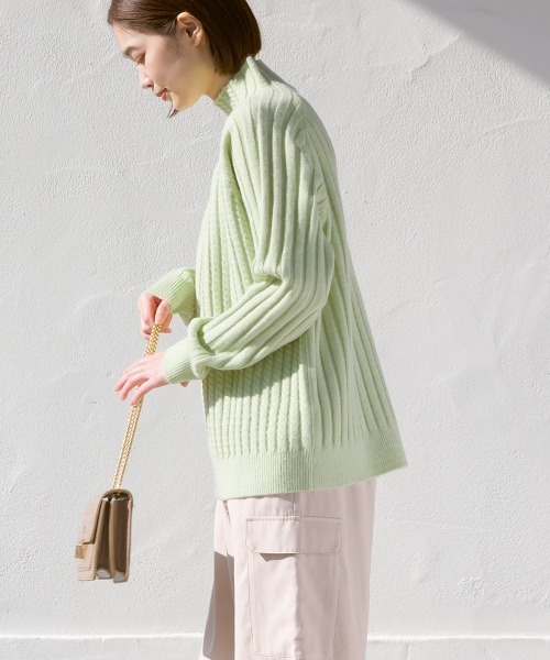 FURRY（ファーリー）の「ケーブル編みスタンドネックプルオーバー（ニット/セーター・レディース・ラベンダー/ミント/オフホワイト/ブラック・FREE）」の16枚目の写真