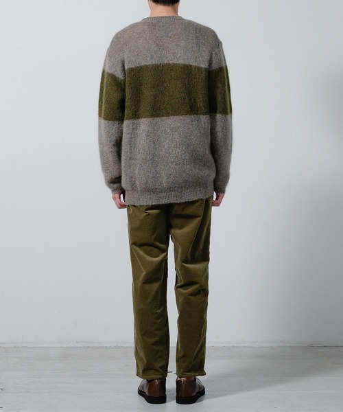 quadro（クオドロ）の「キッドモヘア片畦パネルボーダークルーネックP/O（ニット/セーター・メンズ・モカ/ダークグレー・LARGE/MEDIUM）」の15枚目の写真