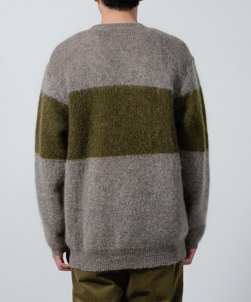 quadro（クオドロ）の「キッドモヘア片畦パネルボーダークルーネックP/O（ニット/セーター・メンズ・モカ/ダークグレー・LARGE/MEDIUM）」の12枚目の写真