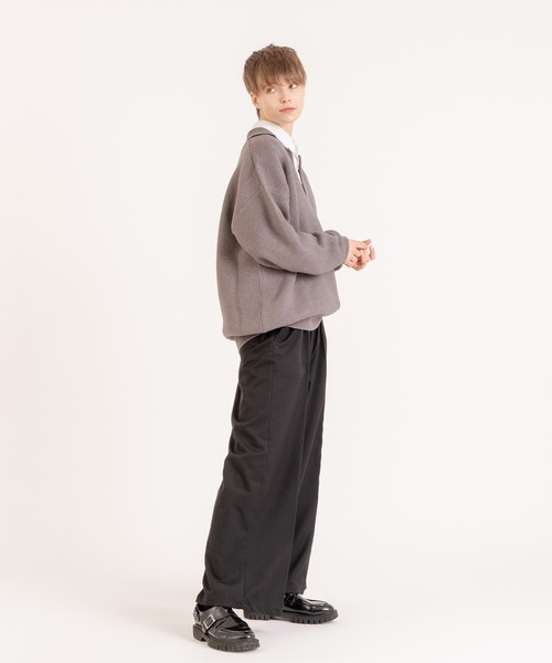ONCILY(オンシェリー)の「SKIPPER POLO KNIT / スキッパーポロニット(ニット/セーター・メンズ・グレー/ベージュ・MEDIUM/LARGE)」の18枚目の写真
