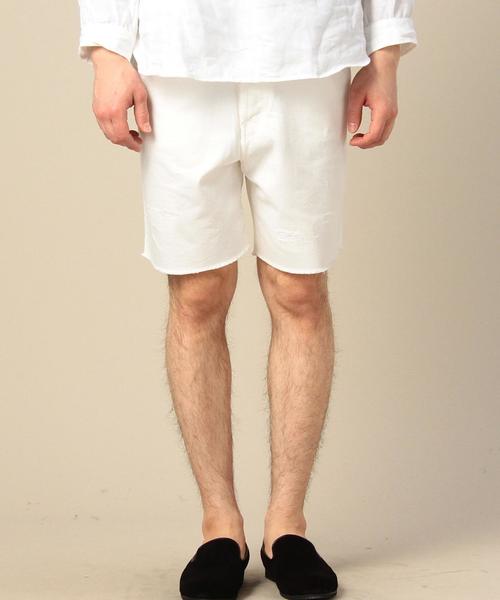 BEAUTY&YOUTH UNITED ARROWS（ビューティーアンドユースユナイテッドアローズ）の「BY デニム カットオフ ショーツ◆（デニムパンツ・メンズ・ホワイト/コバルトブルー・30inch/32inch/28inch/34inch）」の4枚目の写真