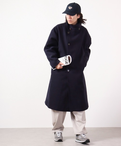 Revo.（レボ）の「Revo. メルトン ロングチェスターコート（チェスターコート・メンズ・ベージュ/ネイビー/ブラック/ライトブルー・2/1）」の4枚目の写真