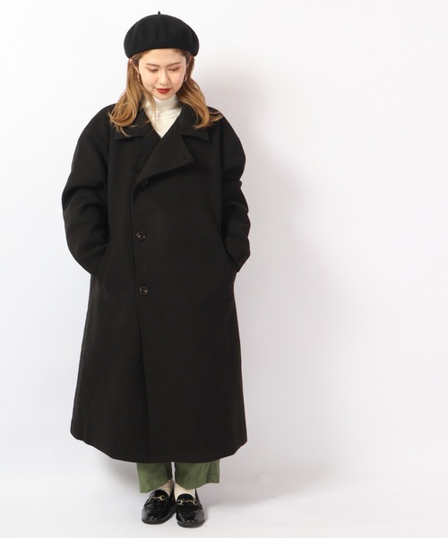 Revo.（レボ）の「Revo. メルトン ロングチェスターコート（チェスターコート・メンズ・ベージュ/ネイビー/ブラック/ライトブルー・2/1）」の2枚目の写真