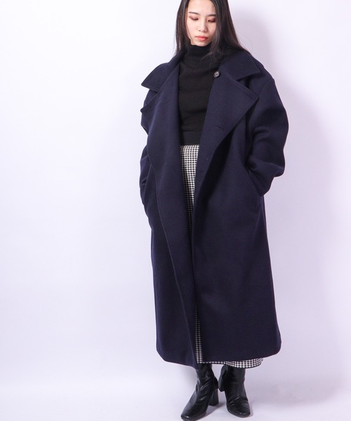 Revo.（レボ）の「Revo. メルトン ロングチェスターコート（チェスターコート・メンズ・ベージュ/ネイビー/ブラック/ライトブルー・2/1）」の21枚目の写真