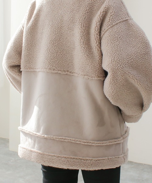 Social GIRL（ソーシャルガール）の「フェイクムートンコート（ムートンコート・レディース・ブラック/グレイッシュベージュ/グリーン・M）」の9枚目の写真