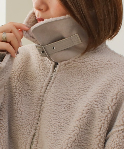 Social GIRL（ソーシャルガール）の「フェイクムートンコート（ムートンコート・レディース・ブラック/グレイッシュベージュ/グリーン・M）」の12枚目の写真