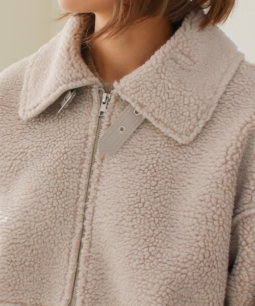 Social GIRL（ソーシャルガール）の「フェイクムートンコート（ムートンコート・レディース・ブラック/グレイッシュベージュ/グリーン・M）」の13枚目の写真