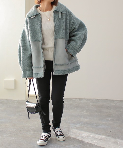 Social GIRL（ソーシャルガール）の「フェイクムートンコート（ムートンコート・レディース・ブラック/グレイッシュベージュ/グリーン・M）」の19枚目の写真