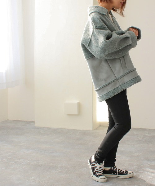 Social GIRL（ソーシャルガール）の「フェイクムートンコート（ムートンコート・レディース・ブラック/グレイッシュベージュ/グリーン・M）」の20枚目の写真