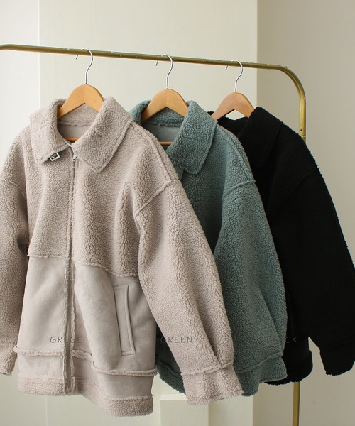 Social GIRL（ソーシャルガール）の「フェイクムートンコート（ムートンコート・レディース・ブラック/グレイッシュベージュ/グリーン・M）」の22枚目の写真