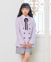 CHOPIN（ショパン）の「【卒服】Wジャケットチェックショートパンツスーツ（スーツセット・パープル系）」