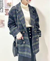 CECIL McBEE | ブークレーチェックダブルジャケット(テーラードジャケット)