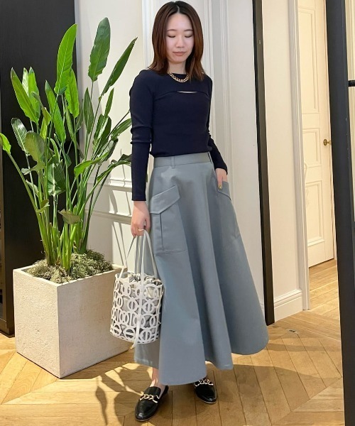 allureville(アルアバイル)の「2WAYオープンヨークRIB プルオーバー(Tシャツ/カットソー・レディース・オフホワイト/グリーン/ネイビー・2)」の18枚目の写真