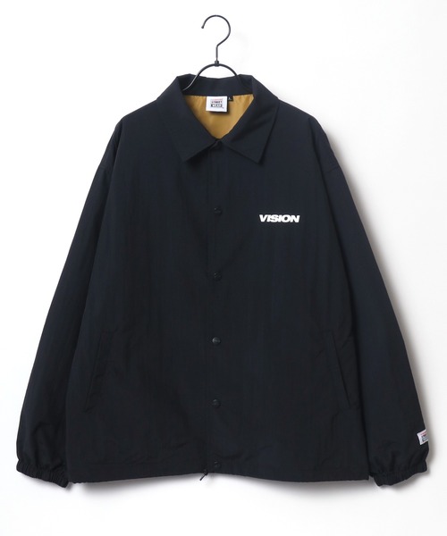 VISION STREET WEAR(ヴィジョンストリートウェア)の「VISION STREET WEAR/ヴィジョンストリートウエア ビッグシルエット ロゴ バックプリント コーチジャケット(ナイロンジャケット・メンズ・レッド/ブラック/グリーン・M/L/LL)」の7枚目の写真