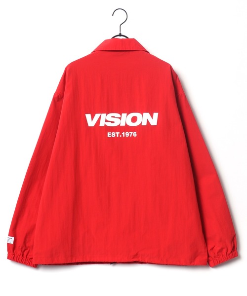 VISION STREET WEAR(ヴィジョンストリートウェア)の「VISION STREET WEAR/ヴィジョンストリートウエア ビッグシルエット ロゴ バックプリント コーチジャケット(ナイロンジャケット・メンズ・レッド/ブラック/グリーン・M/L/LL)」の12枚目の写真