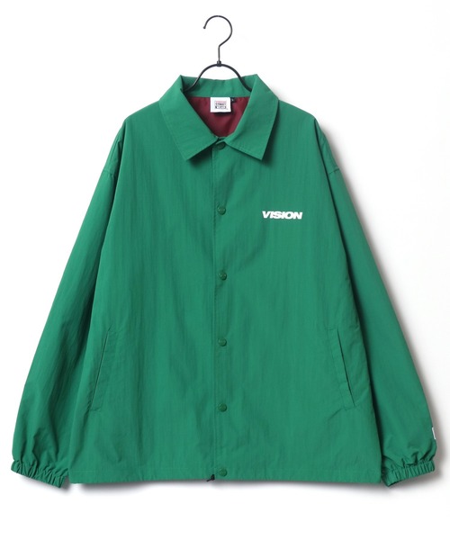 VISION STREET WEAR(ヴィジョンストリートウェア)の「VISION STREET WEAR/ヴィジョンストリートウエア ビッグシルエット ロゴ バックプリント コーチジャケット(ナイロンジャケット・メンズ・レッド/ブラック/グリーン・M/L/LL)」の9枚目の写真