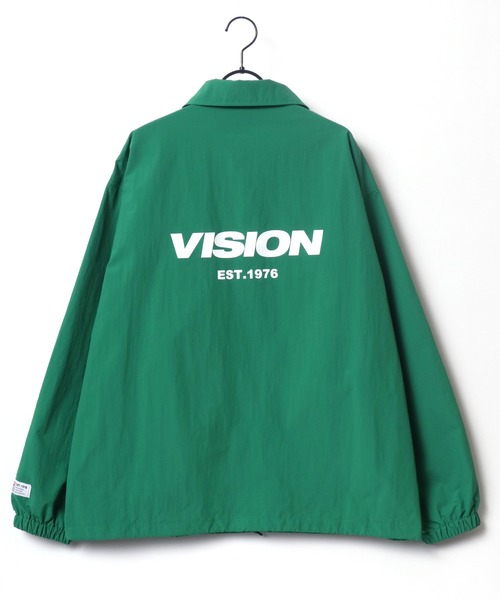 VISION STREET WEAR(ヴィジョンストリートウェア)の「VISION STREET WEAR/ヴィジョンストリートウエア ビッグシルエット ロゴ バックプリント コーチジャケット(ナイロンジャケット・メンズ・レッド/ブラック/グリーン・M/L/LL)」の10枚目の写真