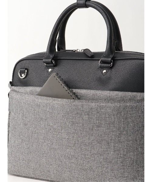 m.f.editorial（エムエフエディトリアル）の「m.f.エディトリアル メンズ ヘリンボン×シボ 2WAYブリーフバッグ A4対応（ビジネスバッグ・メンズ・ブラック/グレー系その他2・FREE）」の12枚目の写真