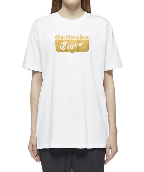 【Onitsuka Tiger】希少00sロゴプリントTシャツワンピース　グレー KIDS GRAPHIC TEE / キッズグラフィックティー（Tシャツ