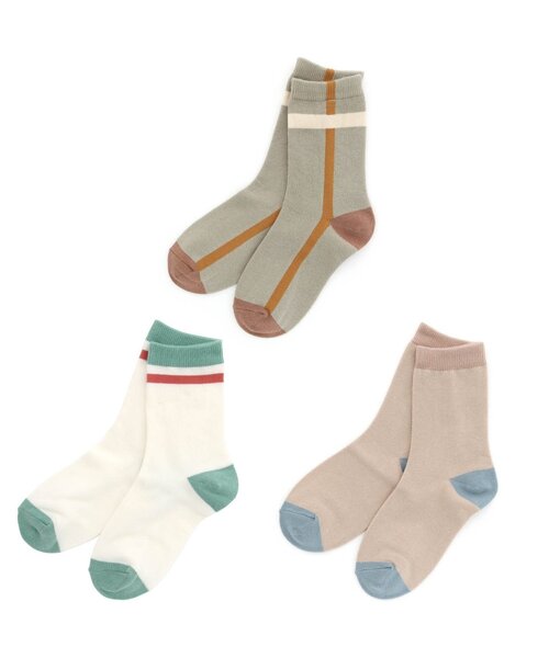 Ampersand(アンパサンド)の「3Pセット ソックス(ソックス/靴下・キッズ・ブラック/オフホワイト・18/21/12/15 /24)」の2枚目の写真