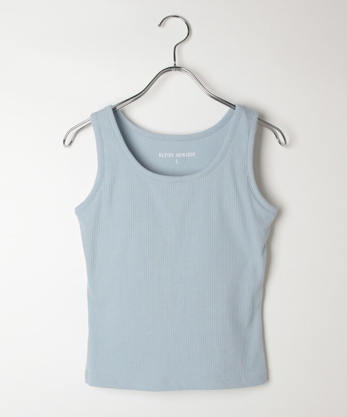 repipi armario（レピピ アルマリオ）の「ベーシックリブタンク(パッド付)（タンクトップ・キッズ・グレー系その他/ブラック/アイボリー/ピンク/ライム/パープル系その他/ブルー・SMALL/MEDIUM/LARGE）」の6枚目の写真