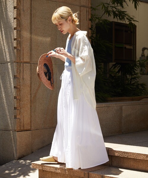 FREAK'S STORE(フリークスストア)の「【限定展開】 インド ボイル ボリューム スカート(スカート・レディース・ブラック/オフホワイト/ブルー/ベージュ/オレンジ/ピンク/グリーン・SMALL/MEDIUM)」の10枚目の写真