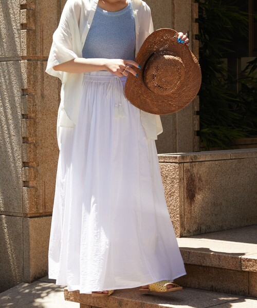 FREAK'S STORE(フリークスストア)の「【限定展開】 インド ボイル ボリューム スカート(スカート・レディース・ブラック/オフホワイト/ブルー/ベージュ/オレンジ/ピンク/グリーン・SMALL/MEDIUM)」の14枚目の写真