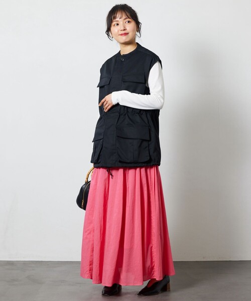 FREAK'S STORE(フリークスストア)の「【限定展開】 インド ボイル ボリューム スカート(スカート・レディース・ブラック/オフホワイト/ブルー/ベージュ/オレンジ/ピンク/グリーン・SMALL/MEDIUM)」の22枚目の写真