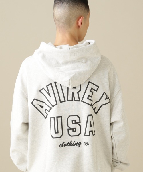 AVIREX（アヴィレックス）の「【WEB&DEPOT限定】AVIREX USA SWEAT PULL OVER PARKA / アヴィレックス スウェット プルオーバー パーカー（パーカー・メンズ・オリーブ/チャコールグレー/ブラウン/オートミール・FREE/MEDIUM/LARGE/X-LARGE/XX-LARGE）」の3枚目の写真