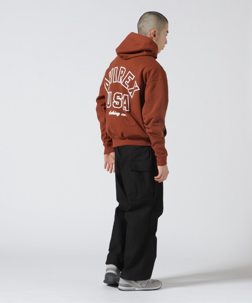 AVIREX（アヴィレックス）の「【WEB&DEPOT限定】AVIREX USA SWEAT PULL OVER PARKA / アヴィレックス スウェット プルオーバー パーカー（パーカー・メンズ・オリーブ/チャコールグレー/ブラウン/オートミール・FREE/MEDIUM/LARGE/X-LARGE/XX-LARGE）」の21枚目の写真