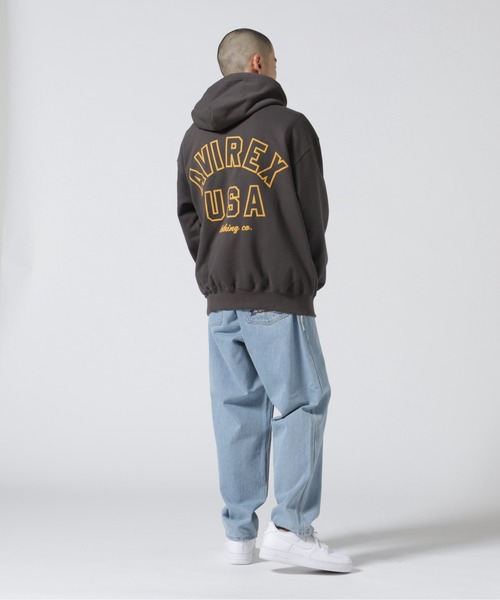 AVIREX（アヴィレックス）の「【WEB&DEPOT限定】AVIREX USA SWEAT PULL OVER PARKA / アヴィレックス スウェット プルオーバー パーカー（パーカー・メンズ・オリーブ/チャコールグレー/ブラウン/オートミール・FREE/MEDIUM/LARGE/X-LARGE/XX-LARGE）」の11枚目の写真