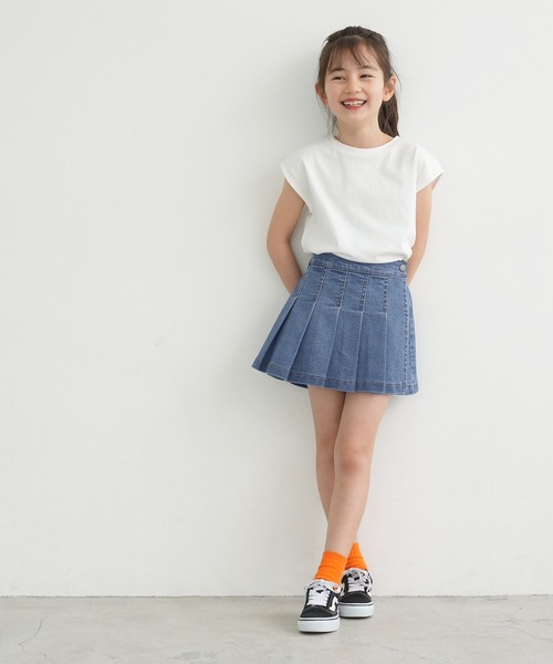 coca（coca）（コカ）の「キッズ デニムプリーツスカッツ（スカート・キッズ・ブラック/ブルー・100/110/120/130/140）」の10枚目の写真