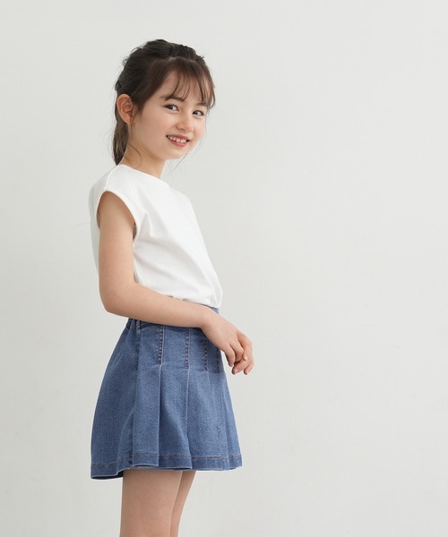 coca（coca）（コカ）の「キッズ デニムプリーツスカッツ（スカート・キッズ・ブラック/ブルー・100/110/120/130/140）」の9枚目の写真