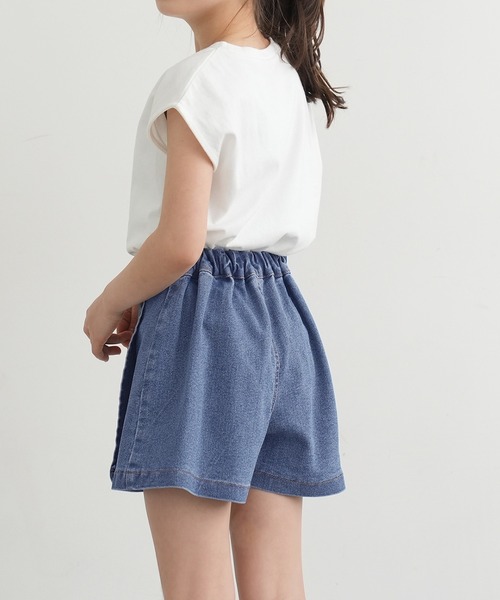 coca（coca）（コカ）の「キッズ デニムプリーツスカッツ（スカート・キッズ・ブラック/ブルー・100/110/120/130/140）」の3枚目の写真