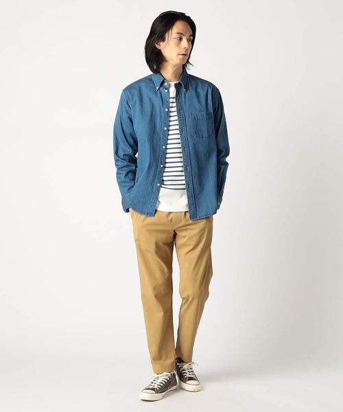 Grand PARK(グランドパーク)の「パネル切替ボートネックTシャツ(Tシャツ/カットソー・メンズ・グリーン/ブルー・MEDIUM/X-LARGE/LARGE)」の11枚目の写真