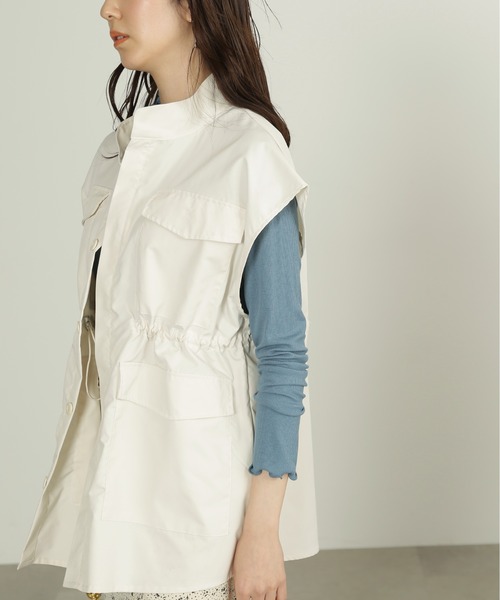 FREE'S MART(フリーズマート)の「スタンドカラーミリタリーベスト(ベスト・レディース・カーキ/ホワイト・FREE)」の7枚目の写真