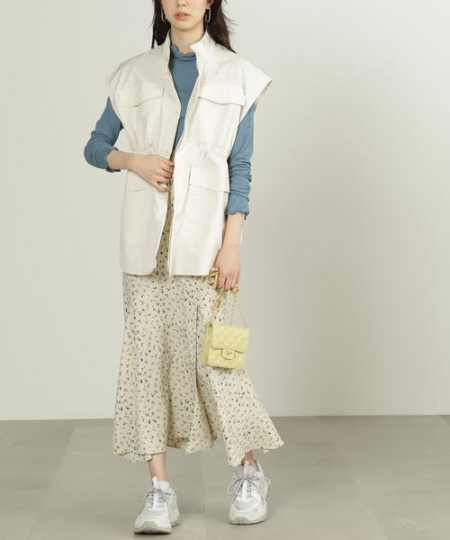 FREE'S MART(フリーズマート)の「スタンドカラーミリタリーベスト(ベスト・レディース・カーキ/ホワイト・FREE)」の5枚目の写真