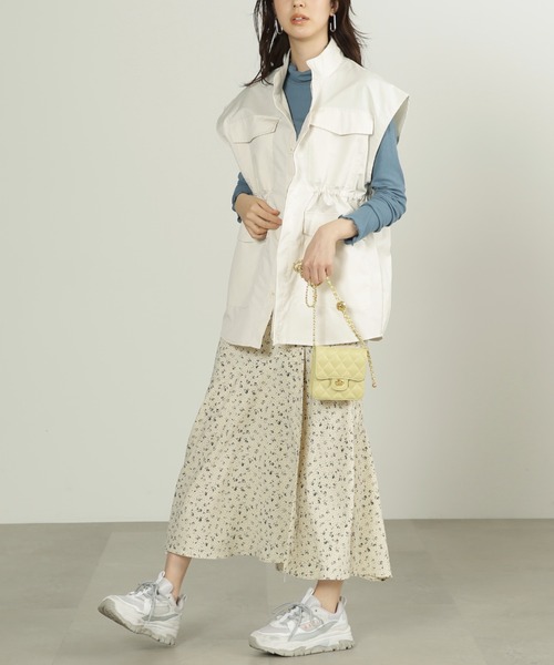 FREE'S MART(フリーズマート)の「スタンドカラーミリタリーベスト(ベスト・レディース・カーキ/ホワイト・FREE)」の9枚目の写真