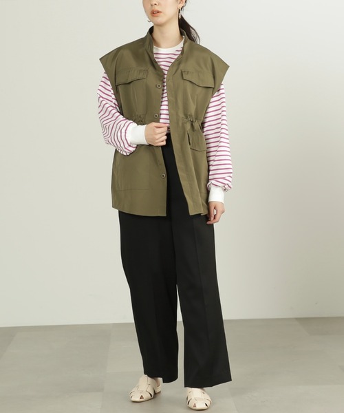 FREE'S MART(フリーズマート)の「スタンドカラーミリタリーベスト(ベスト・レディース・カーキ/ホワイト・FREE)」の15枚目の写真