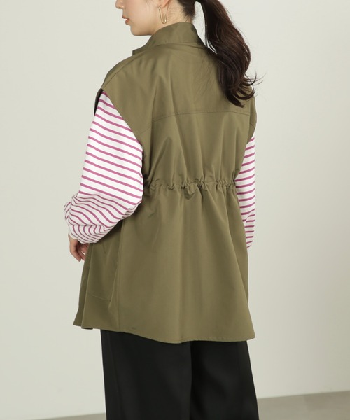 FREE'S MART(フリーズマート)の「スタンドカラーミリタリーベスト(ベスト・レディース・カーキ/ホワイト・FREE)」の6枚目の写真