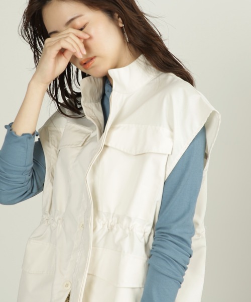 FREE'S MART(フリーズマート)の「スタンドカラーミリタリーベスト(ベスト・レディース・カーキ/ホワイト・FREE)」の20枚目の写真